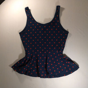 Express Polka Dot Peplum Tanktop Sleeveless Scoop